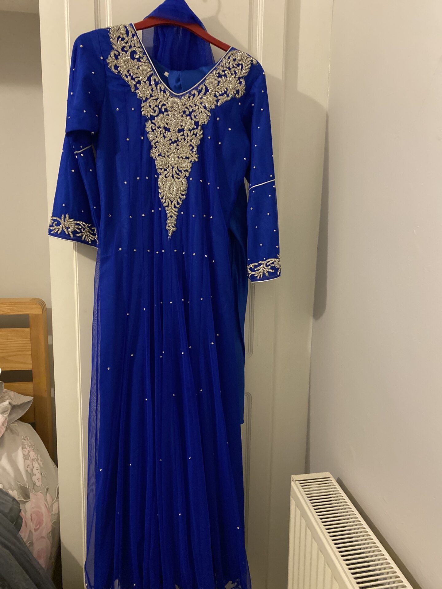 blue wedding outfit